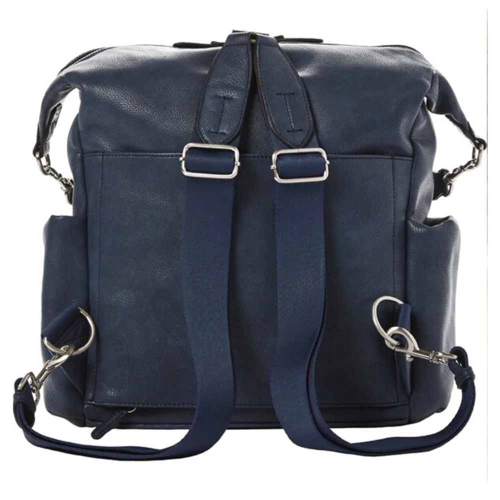 Twelvelittle Navy Women's Baby Bag Backpack Vegan Leather EUC